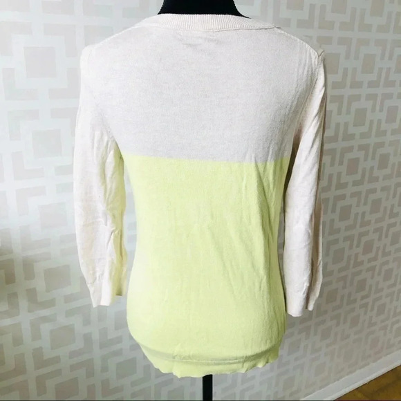 GAP Neon Yellow Colorblock Crewneck Light Sweater M - Picture 2 of 2